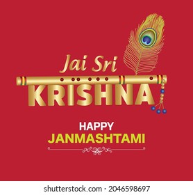 Happy Janmashtami Festival of Hindu Vector