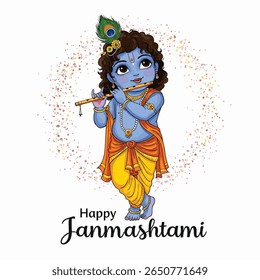 Feliz Festival Janmashtami Poster Hindu Religião
