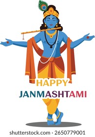 Feliz Festival Janmashtami Poster Hindu Religião