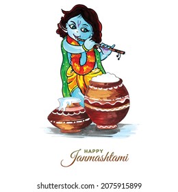 Happy janmashtami greeting card background
