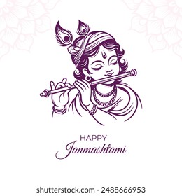 Happy Janmashtami Hindu Festival Social Media Post Vektorgrafik Design