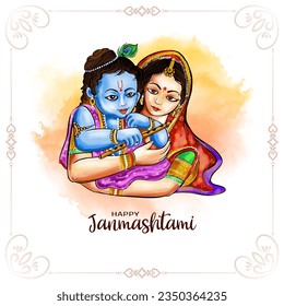 Happy janmashtami Hindu traditional festival religious background vector