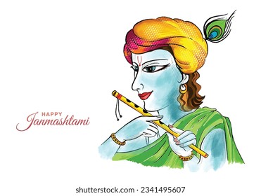 Happy janmashtami indian festival card background