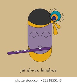 happy janmashtami krishna character Design Vector