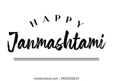 Happy Janmashtami lettering hindu festival vector illustration.