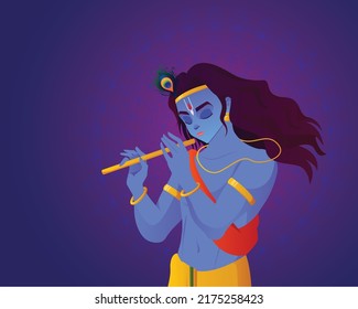 Happy Janmashtami - Lord Krishna Playing Bansuri