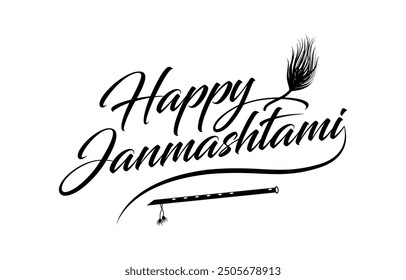 Happy Janmashtami Typography Design Vector Illustration