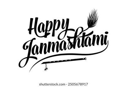 Happy Janmashtami Typography Design Vector Illustration