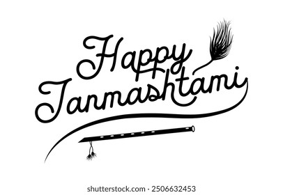Happy Janmashtami Typography Design Vector Illustration