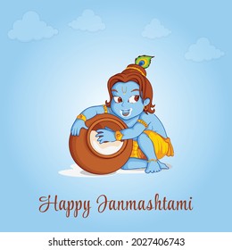 Happy janmashtami, Vector illustration design.

