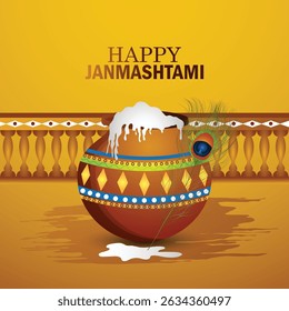 Happy janmashtami vector illustration  design