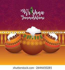 Happy janmashtami vector illustration  design