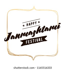 Happy Janmashtami. vector logo design. Usable as background, banner, greeting card, t-shirt, print. Indian holiday.