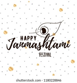 Happy Janmashtami. vector logo design. Usable as background, banner, greeting card, t-shirt, print. Indian holiday.
