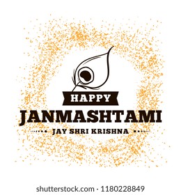 Happy Janmashtami. vector logo design. Usable as background, banner, greeting card, t-shirt, print. Indian holiday.