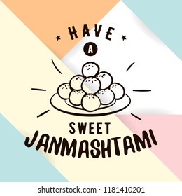 Happy Janmashtami. vector logo design. Usable as background, banner, greeting card, t-shirt, print. Indian holiday.