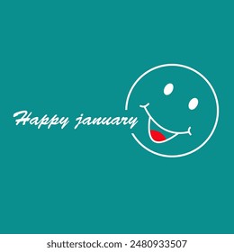 happy january vector template design illustration