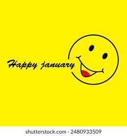 happy january vector template design illustration