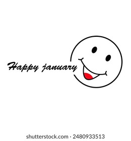 happy january vector template design illustration