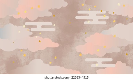 Happy Japanese style background illustration