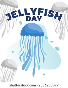 happy jellyfish day with underwater jellyfish