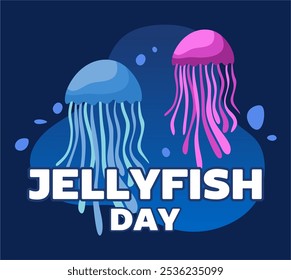 happy jellyfish day with underwater jellyfish