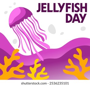 happy jellyfish day with underwater jellyfish