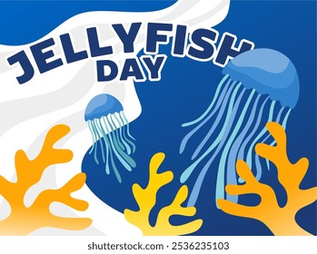 happy jellyfish day with underwater jellyfish