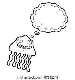 medusa feliz con burbuja de pensamiento