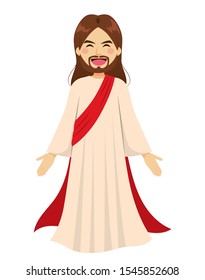 Happy Jesus Christ standing religious symbol character