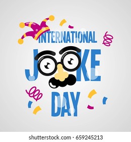 Happy Joke Day. Vector Illustration. Suitable For Poster, Banner, Campaign, And Greeting Card
