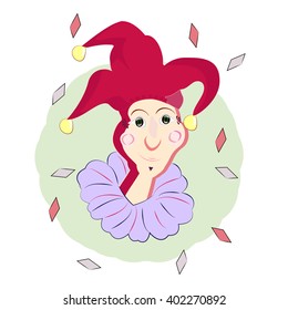Happy joker. Vector illustration