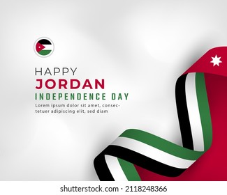 Happy Jordan Independence Day May 25th Celebration Vector Design Illustration. Template for Poster, Banner, Advertising, Greeting Card or Print Design Element