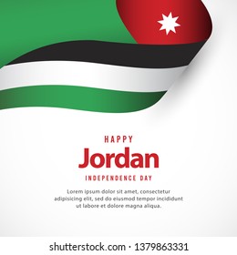 Happy jordan independence day vector template