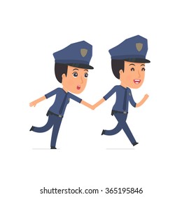 Happy and Joyful Character Constabulary runs and drags his friend to show him something. Poses for interaction with other characters from this series