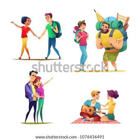 Happy joyful couples spend time together, walk, relax, have fun.