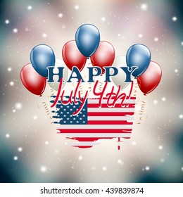 Happy July 4th illustration USA independence day theme. vector