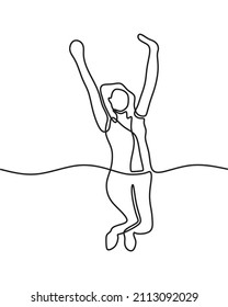 happy jump online continuous drawing single line art