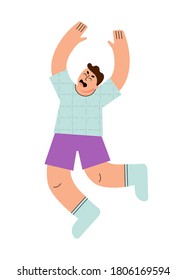 Happy jumping child vector illustration