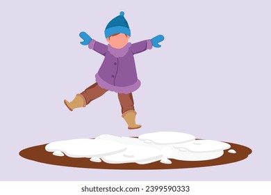 Feliz concepto de saltos. Ilustración vectorial plana de color aislada.