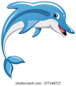 Happy Jumping Dolphin isolated