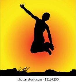 happy jumping man