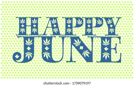 Happy june calligraphic text vector vintage