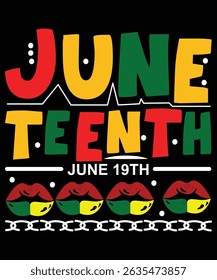Happy Juneteenth Day shirt print template typography design for vector file.