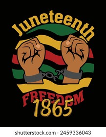  Happy Juneteenth independence day shirt print template typography design for vector file.