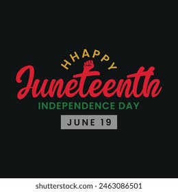 Happy Juneteenth typography template design for celebrate Freedom day of America on June 19. Racism banner, poster, banner. African black people right.