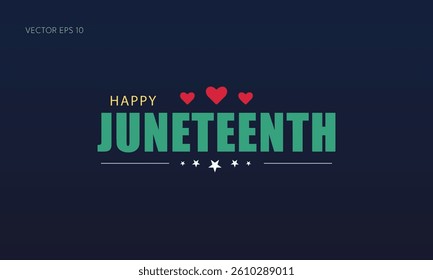 Happy Juneteenth Yellow and Teal Heart Design