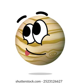 happy jupiter mascot cartoon character. cute, funny and playful concept. astronomy, education, and solar system themes