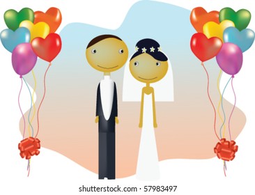 Happy just married couple