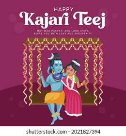 Happy Kajari Teej Banner Design Template.